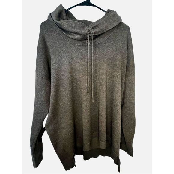 89th & Madison Lightweight Brown High Low Cowl Neck Sweater - Picture 1 of 4